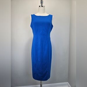 Banana Republic Womens Shift Dress 8 Royal Blue Side Expose Zip Bi Stretch Ponte